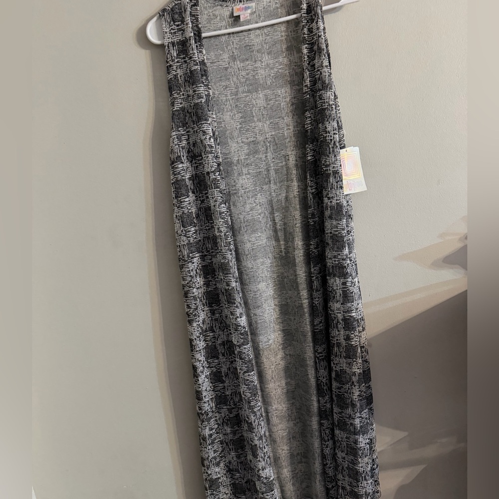 Gray Sleeveless Long Cardigan. Lularoe style joy. NWT